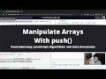 Manipulate Arrays With push (Basic JavaScript) freeCodeCamp tutorial