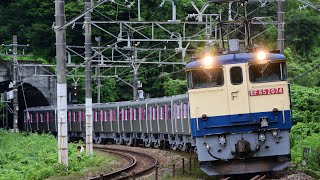 警笛あり！ 8862レ EF65-2074+都営大江戸線 12-600形 12-821F 甲種輸送