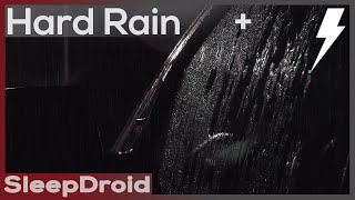 ► Hard Rain and Thunder at Night by Truck on Window ~ Heavy Rain Sounds for Sleeping | Lluvia