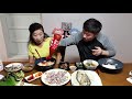 먹방mukbang 전어회 전어구이 raw gizzard shad u0026 grilled gizzard shad eating show