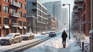 Heavy Snowstorm in Downtown Montreal, Canada - February 2025 | Walk video Montreal