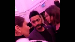 basma bousil/tamer hosnyالمغربية بسمة بوسيل تعرض تصاميمها في لندن بحضور تامر حسني