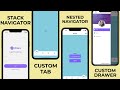 React Navigation v6 Tutorial for beginners | Custom Tab and custom drawer Navigators [All in 1]