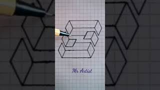 How to draw IMPOSSIBLE 3D floating LOGS Optical Illusion #shorts #shortsdrawing #MrArtist