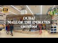 Dubai Walking Tour [4K] | Mall of the Emirates, Carrefour 🇦🇪