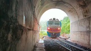 D19E locomotives pulled trains run through tunnels