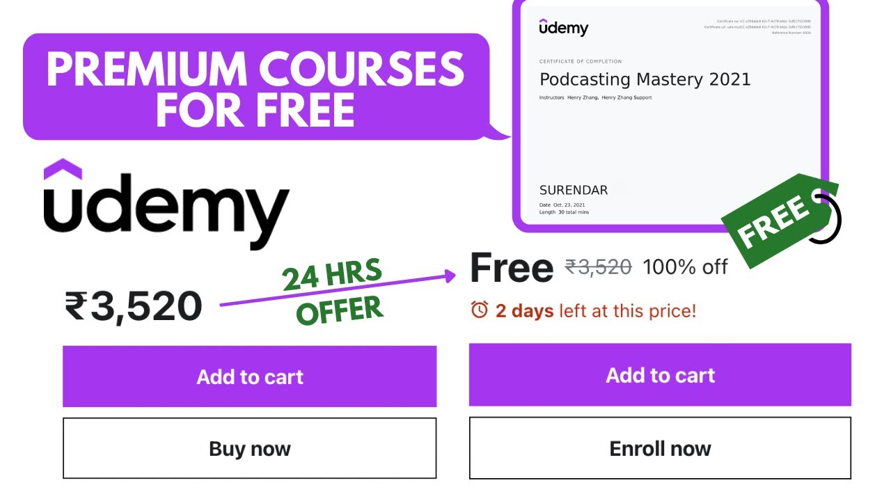 Stop Paying For These Courses!! Udemy Free Courses Certificate | Udemy ...