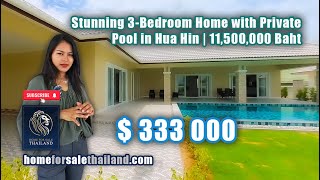 Stunning 3-Bedroom Home with Private Pool in Hua Hin | 11,500,000 Baht | Home For Sale Thailand