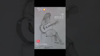 how to draw Easy girl drawing with guitar ❤ || #easydrawing #sketch #anime #shorts