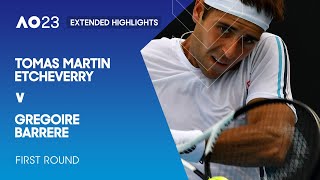 Tomas Martin Etcheverry v Gregoire Barrere Extended Highlights | Australian Open 2023 First Round