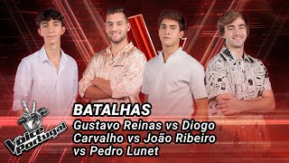 Gustavo Reinas vs Diogo Carvalho vs João Ribeiro vs Pedro Lunet | Batalha | The Voice Portugal