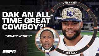 What ❓ WHAT ⁉️ Stephen A. CAN'T BELIEVE question on Dak being all-time great Cowboys QB | First Take