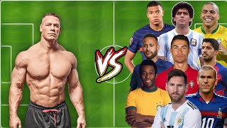John Cena VS Football Legends (Ronaldo-messi-Neymar-Mbappe-Pele-Maradona-R9-Nazario-Suarez-Zidan)