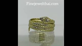 Finejewelthai-แหวนงู-แหวนเกลี้ยง-แหวนทอง-Snake-Silver-Gold-Ring-Birthstone-R138400g