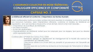 CAPSULE 3 sur l'assurance collective en mode télétravail