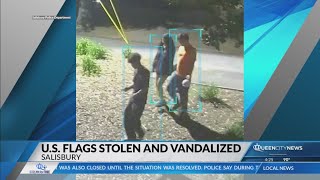 Suspects wanted for allegedly stealing American flags from Salisbury Veterans Memorial Park