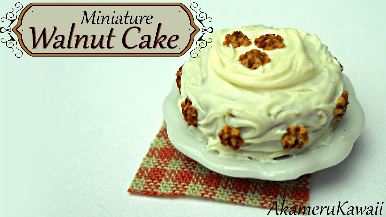 Miniature Walnut Cake Polymer Clay Tutorial Youtube