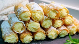 Canutillos rellenos de crema. MUY CRUJIENTES