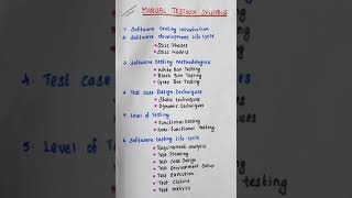 3 Manual Testing Syllabus #SDLC #STLC #Software Testing Life Cycle