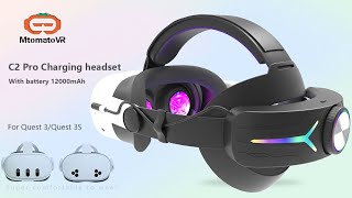 Meta Quest 3/Quest 3S VR ਹੈੱਡ ਸਟ੍ਰੈਪ ਬੈਟਰੀ ਅਤੇ 12000mAh 🕹️ ਲਈ