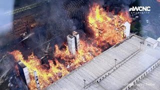 Massive fire burning in south Charlotte