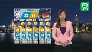 香港無綫｜天氣報告｜2024年10月2日｜由周可茵主持