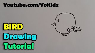 How to draw a bird step by step for kids easy and simple