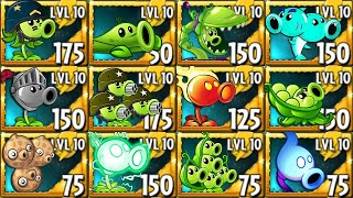 Every PEA Plants Max Level VS Gargantuar Zombie - PvZ 2 Challenge Gameplay