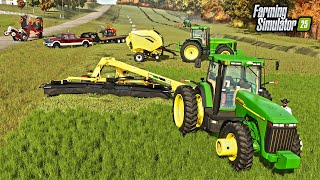 MAKING HAY WHILE THE SUN SHINES WITH JD 8110 \u0026 8400! | FS25