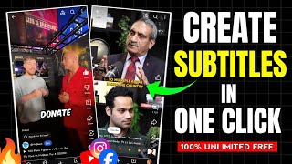 FREE UNLIMITED AI Caption Generator π₯| Best Auto Subtitles Generator | 1 Click Subtitles Generator