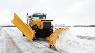 FWD \u0026 Detroit Diesel power clearing the runway at the Poplar Grove Airport