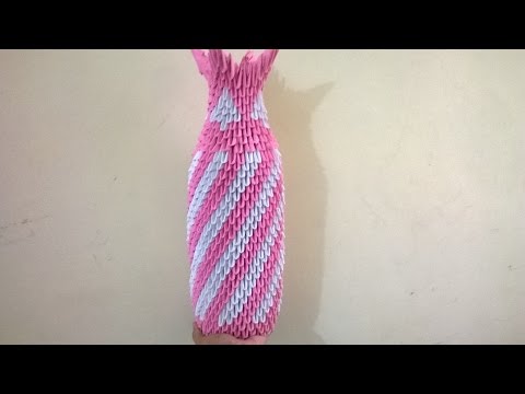 3D origami flower vase easy step 3D origami flower vase easy step