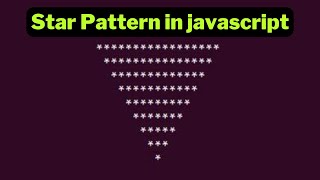Reversed Pyramid Star Pattern in javascript 2023 | Papa Developer