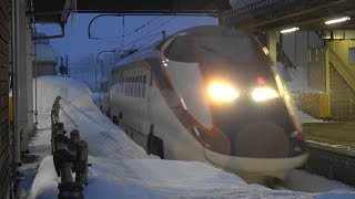 2018 JR東日本 山形新幹線 雪のホーム 4K版