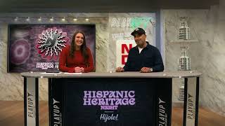 Scott Gomez chats with Catherine Bogart on Hispanic Heritage Night