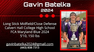 Gavin Batelka (2024 CHC Defense) Updated Highlights Fall 2021/Spring 2022