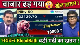 शेयर बाजार CRASH !😮मंदी का खतरा ! Anil Snghvi/Trump,FII,SENSEX NIFTY DOWN TODAY,STOCK MARKET CRASH