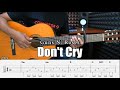 Don't Cry - Guns N' Roses - Fingerstyle Guitar Tutorial + TAB & Lyrics