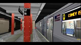 OPENBVE R179A Q train departing at 57th street 6th avenue