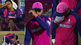 Sanju Samson, Riyan Parag, Dhurv RR players crying after they lost the Qualifier 2 against SRH |