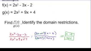 Video 3 Dividing with Function Notation Part 1