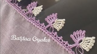 Hiç bir yerde görmediğiniz tasarım kelebek oyam lila renge çok yakıştı tığ oya modeli
