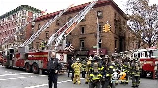 Large Fire Tears Through Building In Harlem