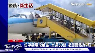 台中機場飛離島1天逾30班 澎湖最熱近7成