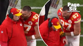 Irate Travis Kelce screams at coach Andy Reid mid-Super Bowl after Chiefs fumble