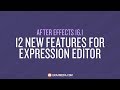 12 New Features For Expression Editor in After Effects 16.1