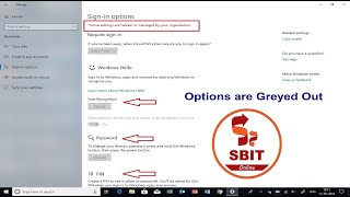 Fix 'Sign-in option' Greyed Out issue in Windows 10 | Windows Hello Problem Resolved #SBITONLINE