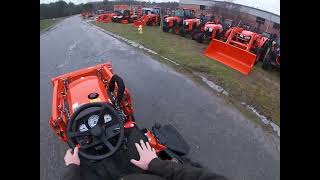 Going through the gears on a Kubota B2401 tractor