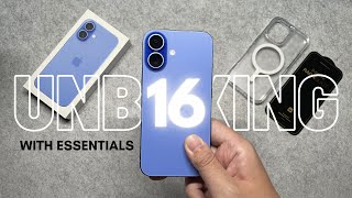 iPhone 16 Ultramarine with essentials | Malaysia | ASMR UNBOXING