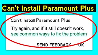 How To Fix Can't Install Paramount Plus App Download Problem Solve On Play Store & Ios